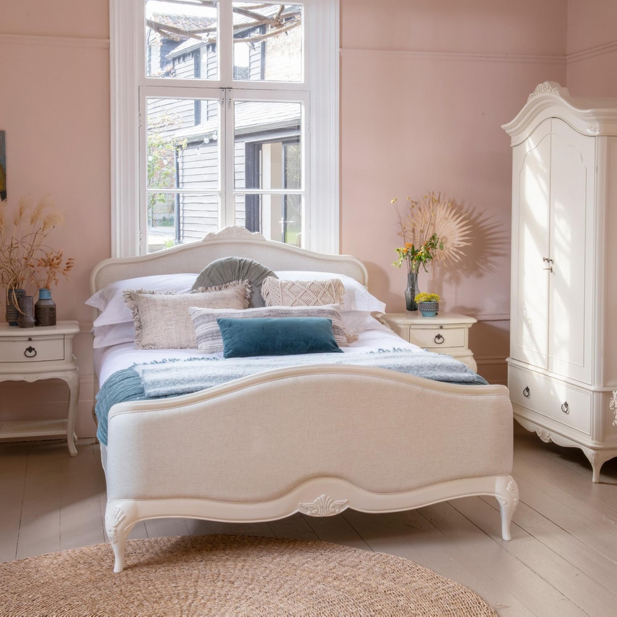 Product photograph of Willis And Gambier Ivory Upholstered Bedstead - Sizes Available from Choice Furniture Superstore.