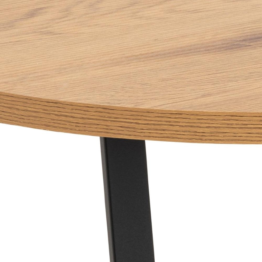 Product photograph of Alsey Wild Oak And Matt Black Legs Round Coffee Table from Choice Furniture Superstore.