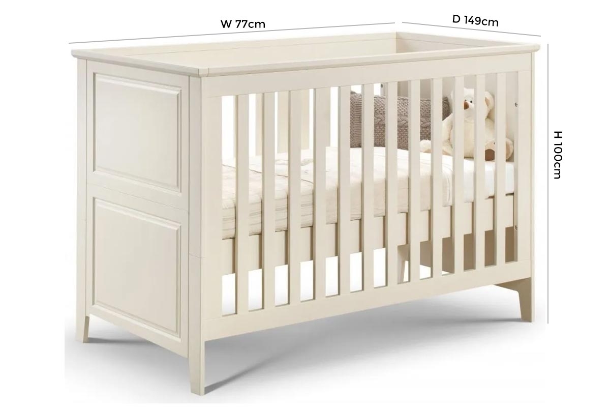 Product photograph of Cameo White Cot Bed from Choice Furniture Superstore.