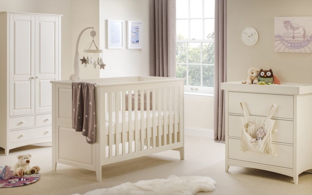 Product photograph of Cameo White Cot Bed from Choice Furniture Superstore.