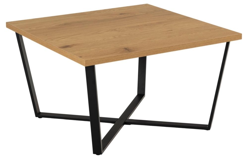 Product photograph of Alsey Wild Oak And Matt Black Legs Square Coffee Table from Choice Furniture Superstore.