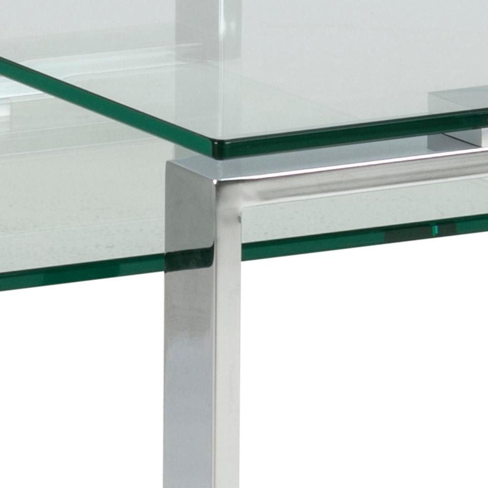 Product photograph of Kiefer Clear Glass Coffee Table Set Of 2 from Choice Furniture Superstore.