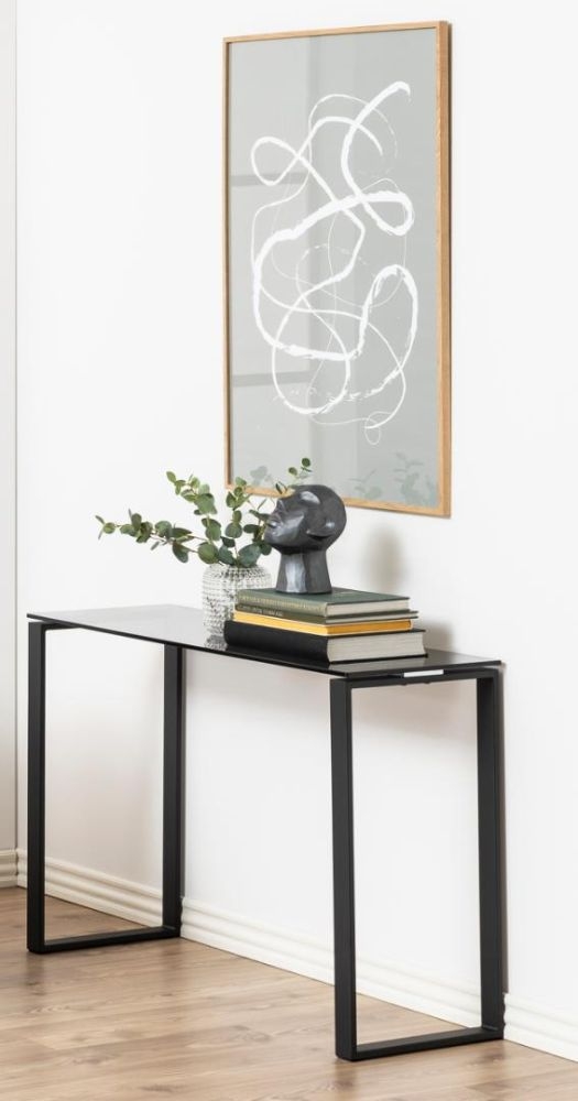 Product photograph of Kiefer Smoked Glass 110cm Console Table from Choice Furniture Superstore.