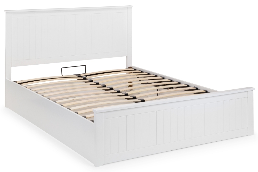 Product photograph of Maine White Ottoman Storage Bed - Comes In Double And King Size from Choice Furniture Superstore.