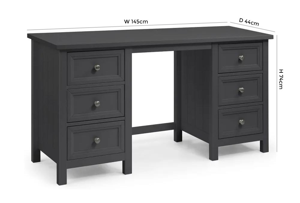 Product photograph of Maine Anthracite Lacquered Pine Dressing Table from Choice Furniture Superstore.