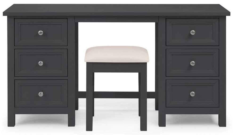 Product photograph of Maine Anthracite Pine Dressing Stool from Choice Furniture Superstore.