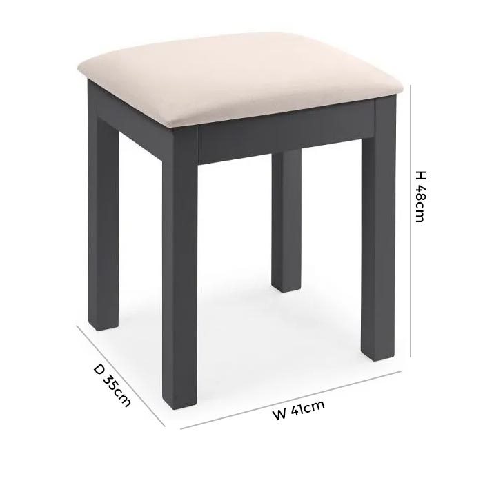 Product photograph of Maine Anthracite Lacquered Pine Dressing Stool from Choice Furniture Superstore.