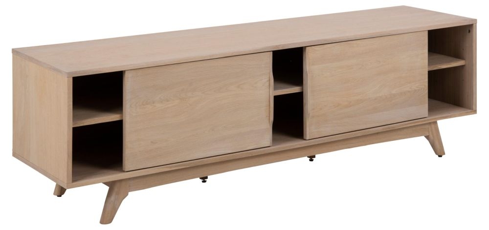 Product photograph of Maceo Oak 2 Sliding Door Tv Unit For Tv Upto 70 Inch With Storage from Choice Furniture Superstore.