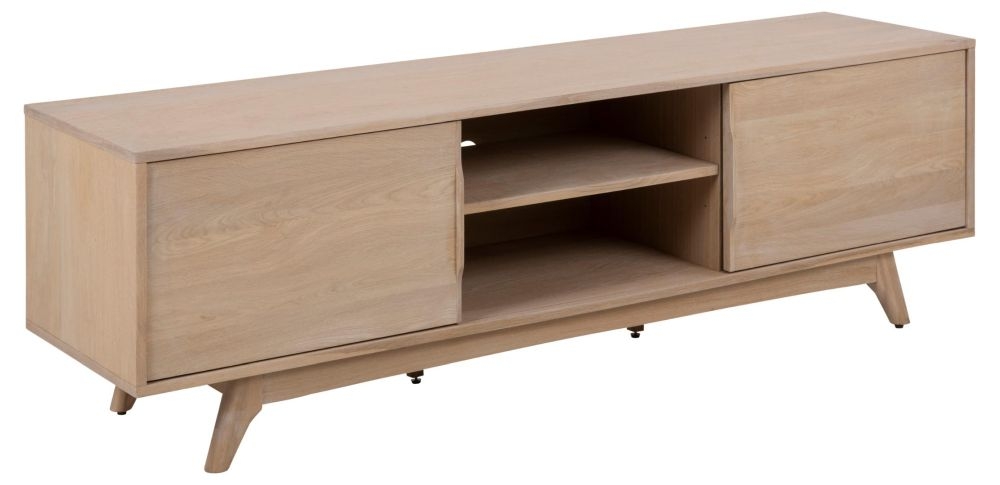 Product photograph of Maceo Oak 2 Sliding Door Tv Unit For Tv Upto 70 Inch With Storage from Choice Furniture Superstore.