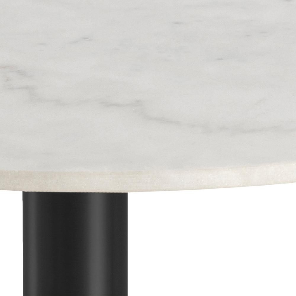 Product photograph of Corley Black And White Marble Effect 4 Seater Round Dining Table from Choice Furniture Superstore.