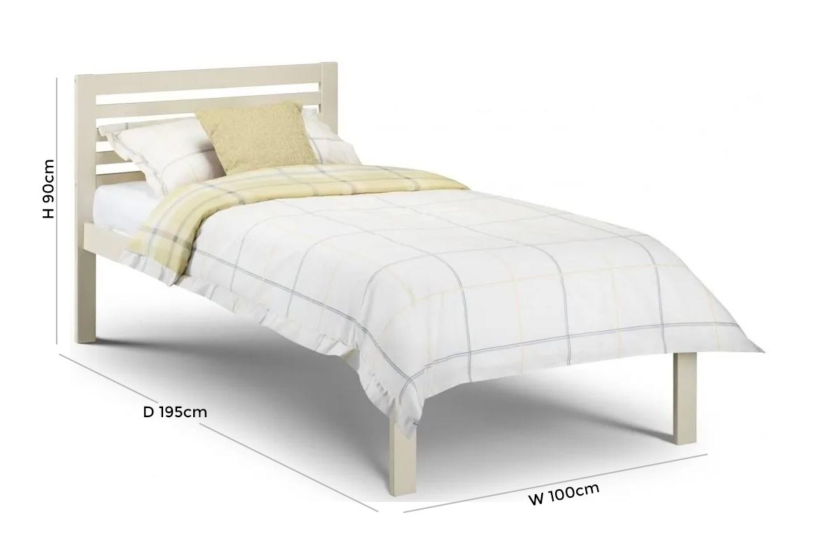 Product photograph of Slocum Stone White Single Bed from Choice Furniture Superstore.