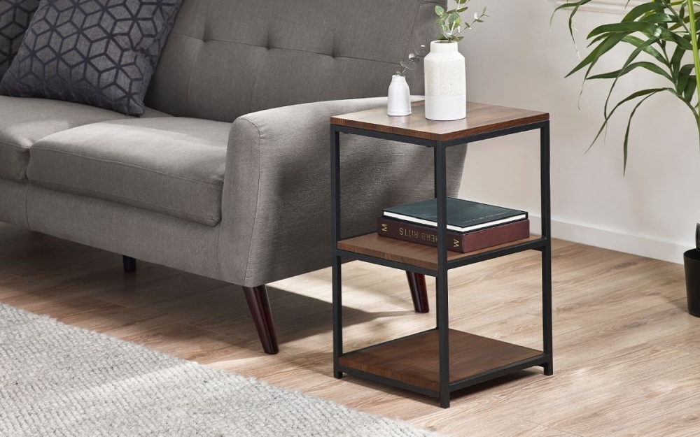 Product photograph of Tribeca Walnut Narrow Side Table from Choice Furniture Superstore.