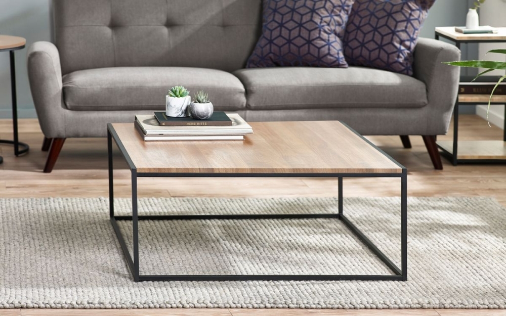 Product photograph of Tribeca Sonoma Oak Square Coffee Table from Choice Furniture Superstore.