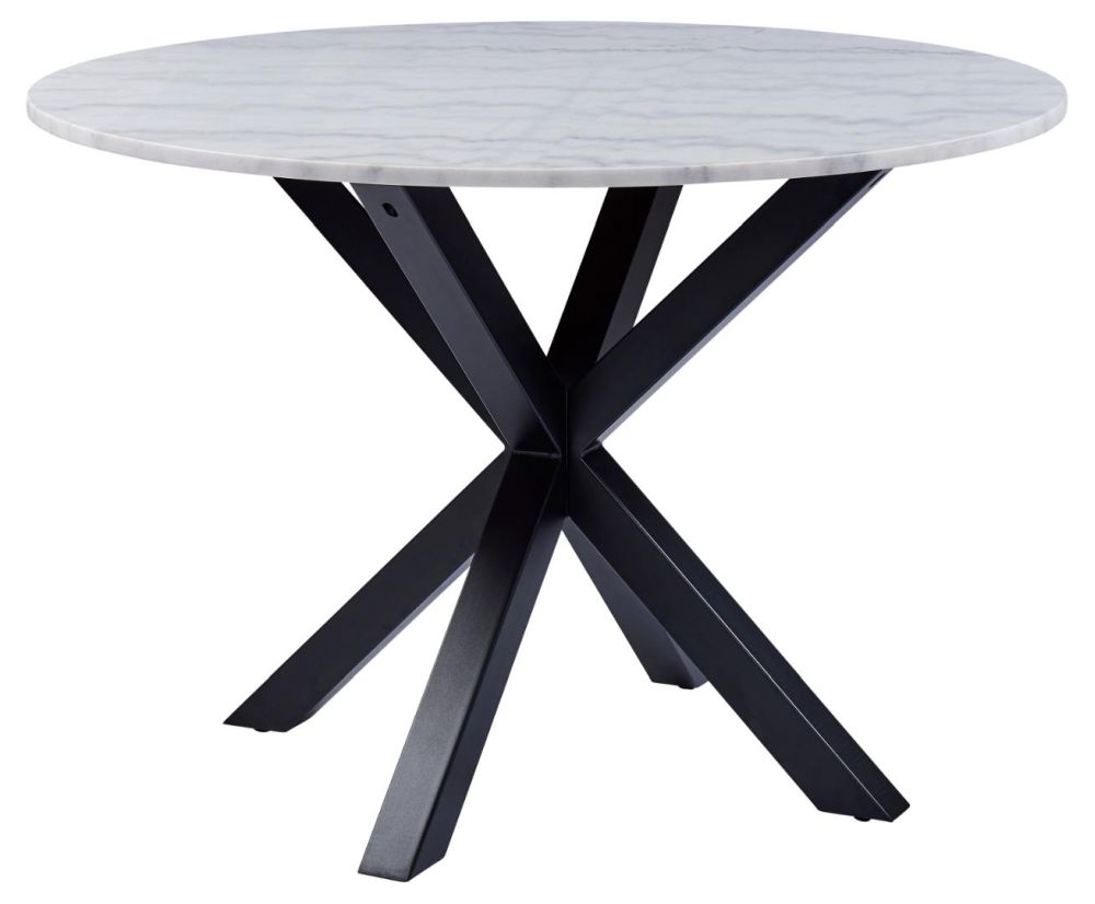 Product photograph of Hamden White Guangxi Marble Effect Round Dining Table - 2 Seater from Choice Furniture Superstore.