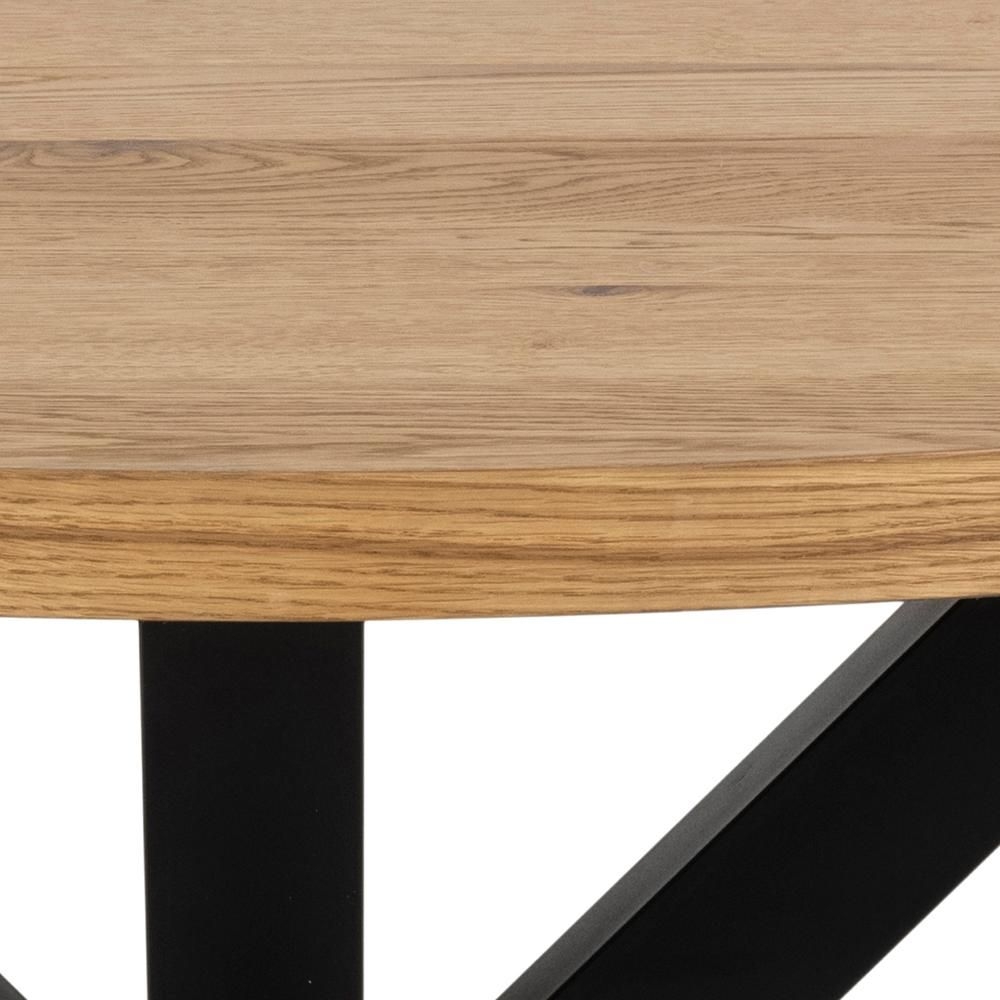 Product photograph of Heaven Oak And Black 4 Seater Round Dining Table - 120cm from Choice Furniture Superstore.