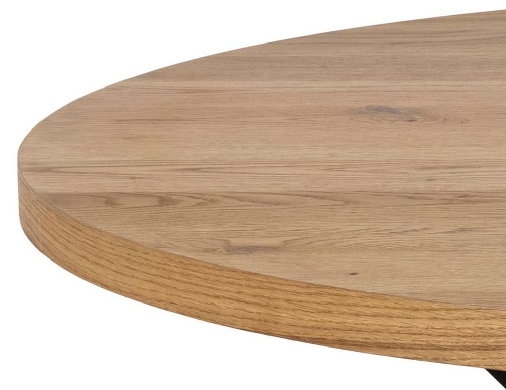 Product photograph of Heaven Oak And Black 4 Seater Round Dining Table - 120cm from Choice Furniture Superstore.