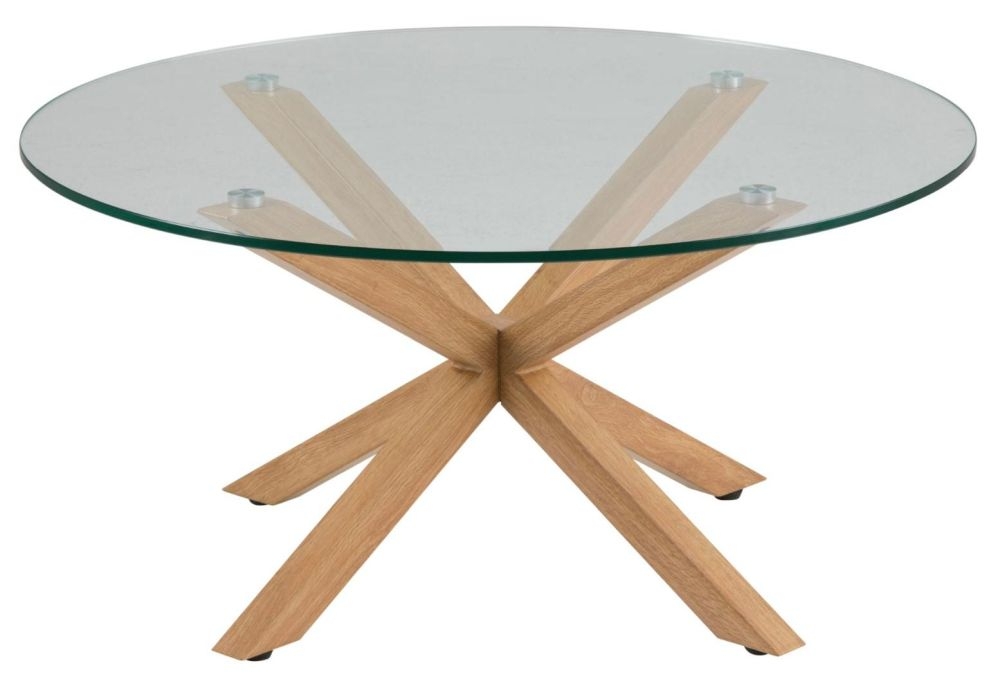 Product photograph of Hamden Glass Top Round Coffee Table from Choice Furniture Superstore.