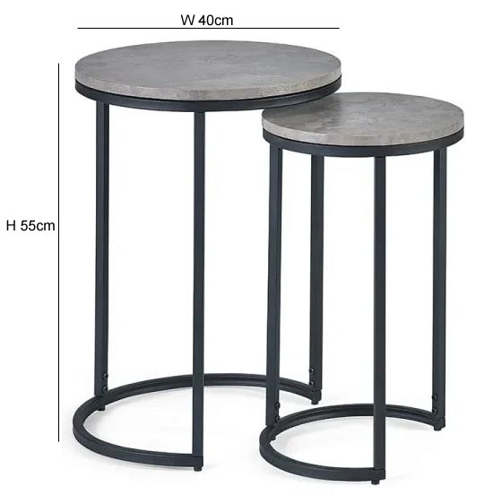 Product photograph of Staten Concrete Effect Round Nesting Side Table from Choice Furniture Superstore.