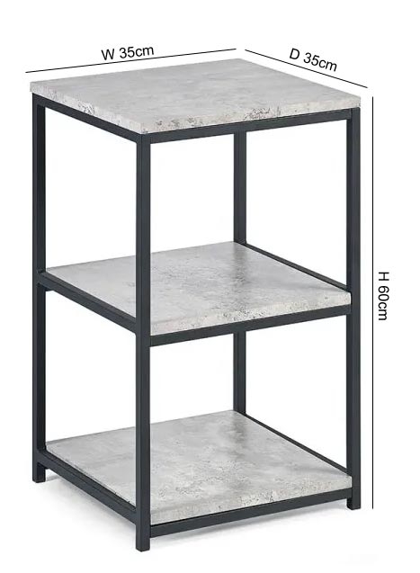 Product photograph of Staten Concrete Effect Tall Narrow Side Table from Choice Furniture Superstore.