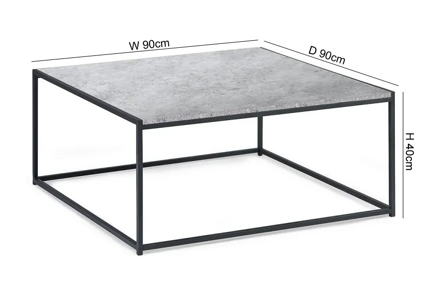 Product photograph of Staten Concrete Effect Square Coffee Table from Choice Furniture Superstore.