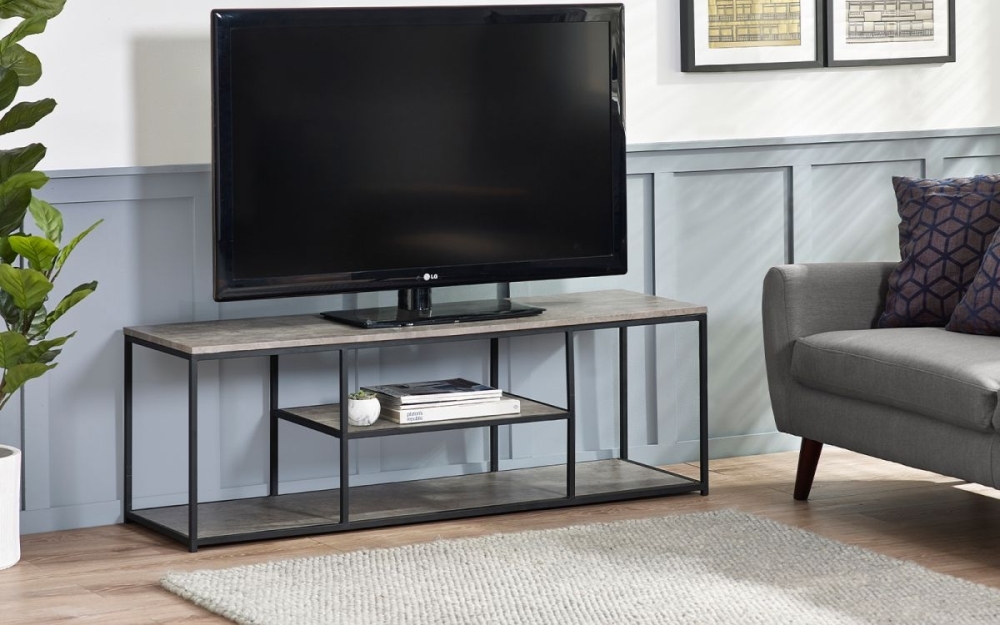 Product photograph of Staten Concrete Effect Tv Unit Upto 64inch from Choice Furniture Superstore.