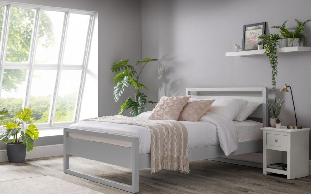 Product photograph of Venice Dove Grey Bed - Comes In Single And Double Size Options from Choice Furniture Superstore.