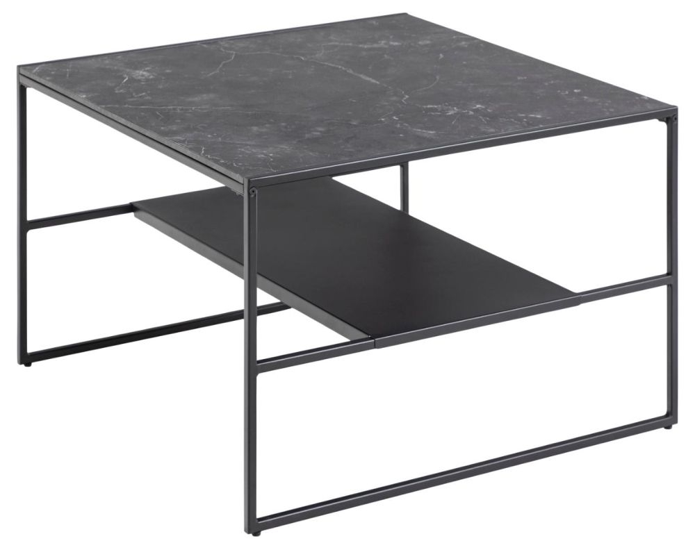 Product photograph of Iselin Black Melamine Top Square Coffee Table from Choice Furniture Superstore.