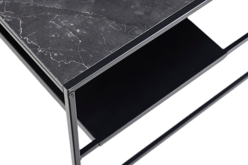 Product photograph of Iselin Black Melamine Top Square Coffee Table from Choice Furniture Superstore.