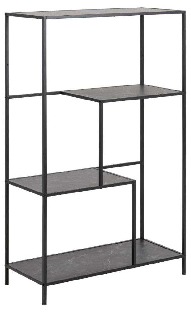 Product photograph of Iselin Black Open Bookcase from Choice Furniture Superstore.