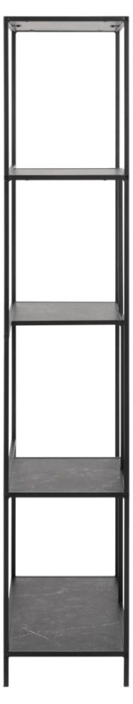 Product photograph of Iselin Black Multishelf Open Tall Shelving Unit from Choice Furniture Superstore.