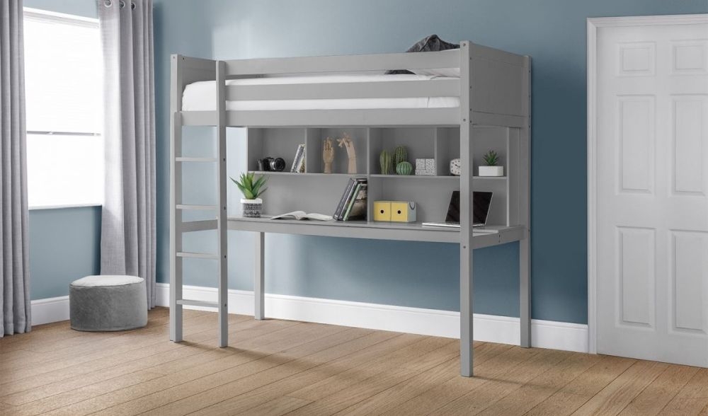 Product photograph of Titan Grey High Sleeper Bed from Choice Furniture Superstore.