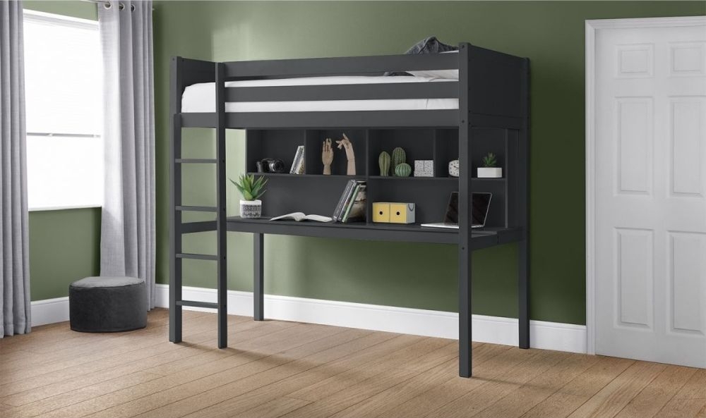 Product photograph of Titan Dark Grey High Sleeper Bed from Choice Furniture Superstore.