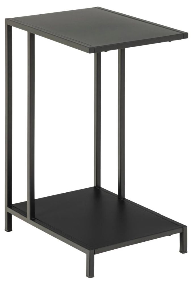 Product photograph of Newcastle Matt Black Sofa Side Table from Choice Furniture Superstore.