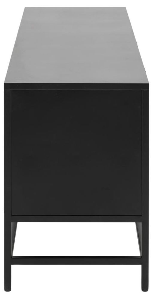 Product photograph of Newcastle Matt Black 3 Door Large Sideboard from Choice Furniture Superstore.