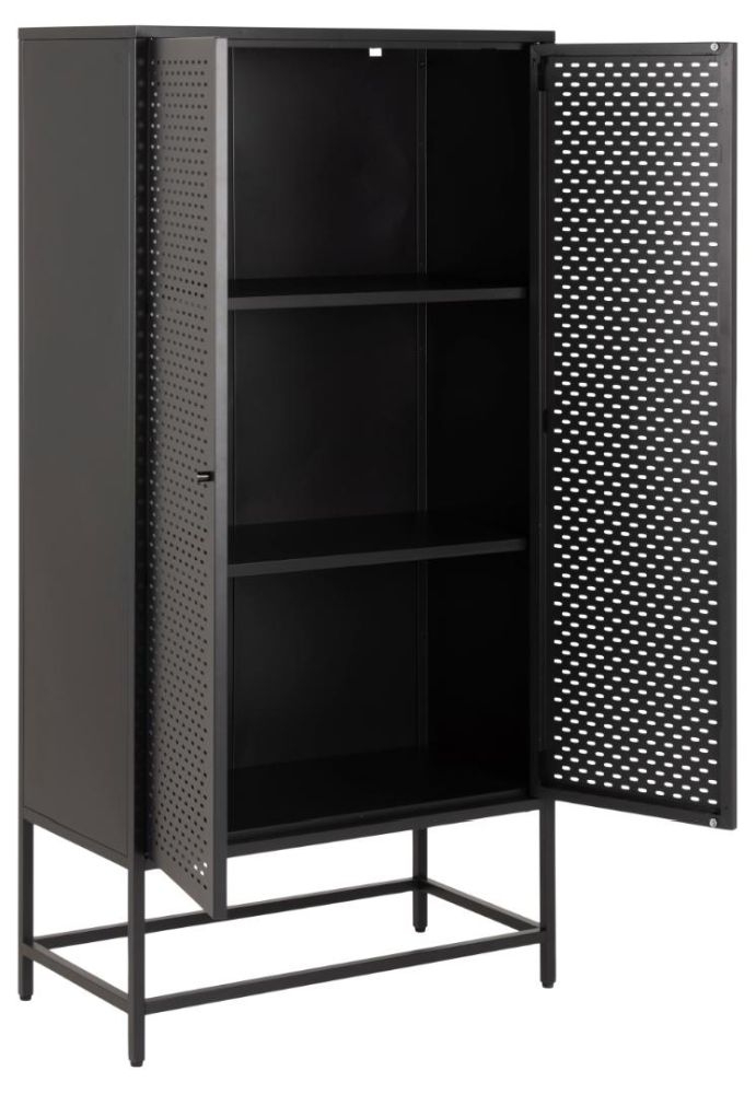 Product photograph of Newcastle Black 2 Door Hall Cabinet from Choice Furniture Superstore.