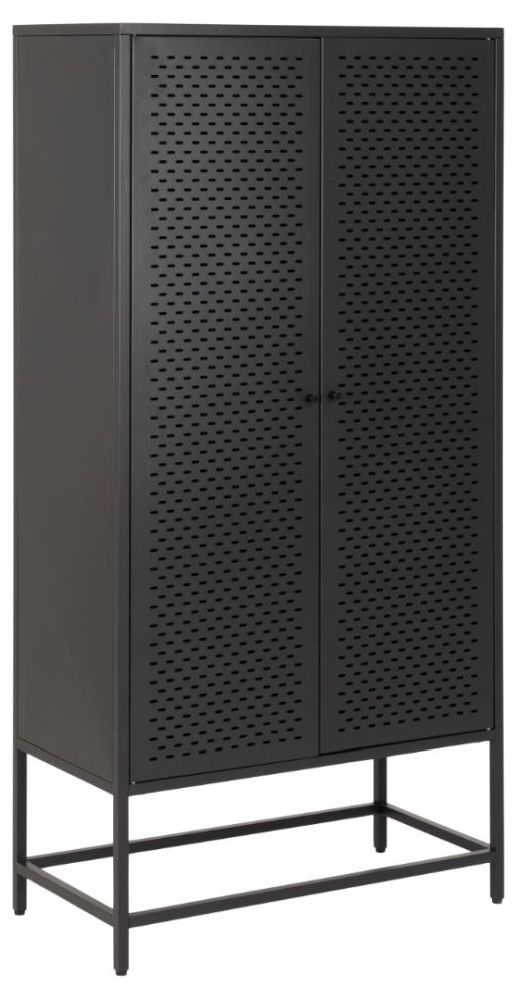 Product photograph of Newcastle Black 2 Door Hall Cabinet from Choice Furniture Superstore.