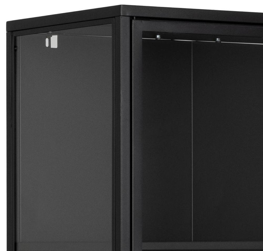 Product photograph of Newcastle Matt Black 2 Door Tall Display Cabinet from Choice Furniture Superstore.