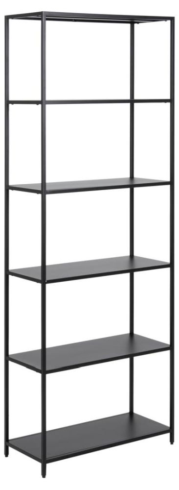 Product photograph of Newcastle Black Open Tall Shelving Unit from Choice Furniture Superstore.