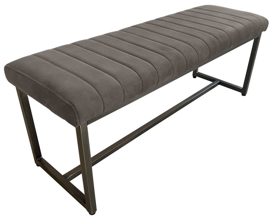 Product photograph of Brooklyn Charcoal Fabric Dining Bench from Choice Furniture Superstore.