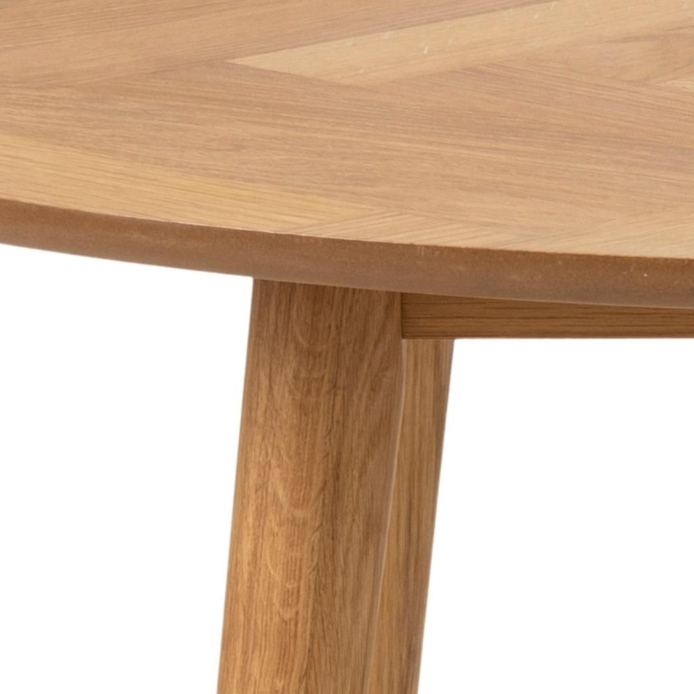 Product photograph of Nibley Oak With Herringbone Pattern 4 Seater Round Dining Table from Choice Furniture Superstore.