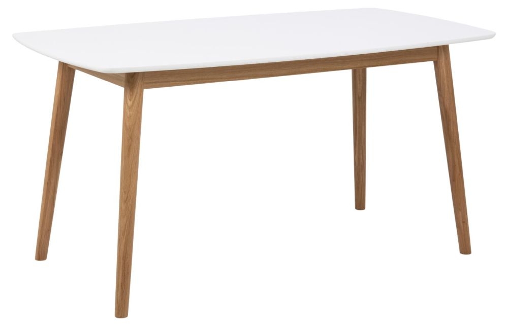 Product photograph of Nibley White And Oak 6 Seater Dining Table from Choice Furniture Superstore.