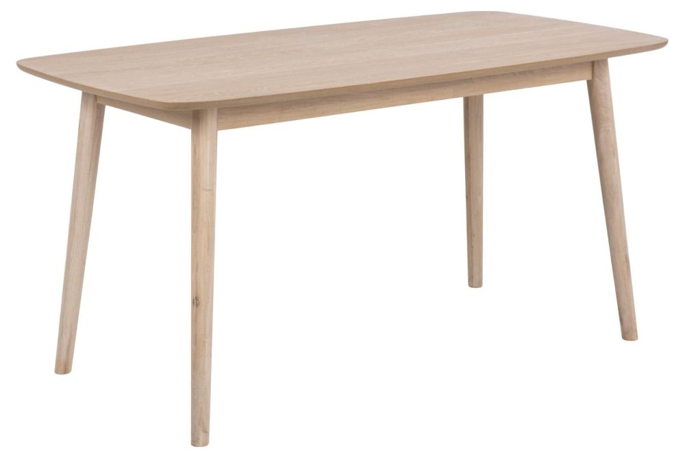 Product photograph of Nibley White Oak 6 Seater Dining Table from Choice Furniture Superstore.