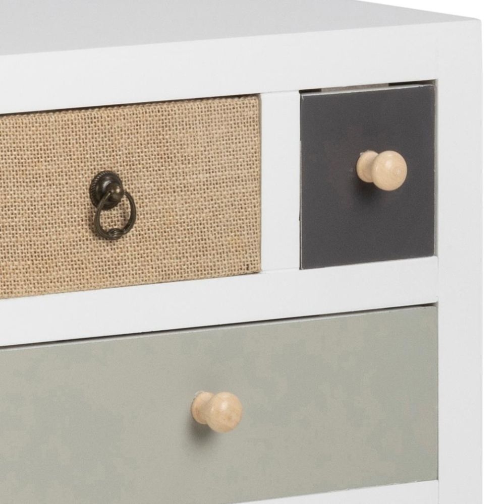 Product photograph of Tiro White With Multi Coloured 11 Drawer Chest from Choice Furniture Superstore.