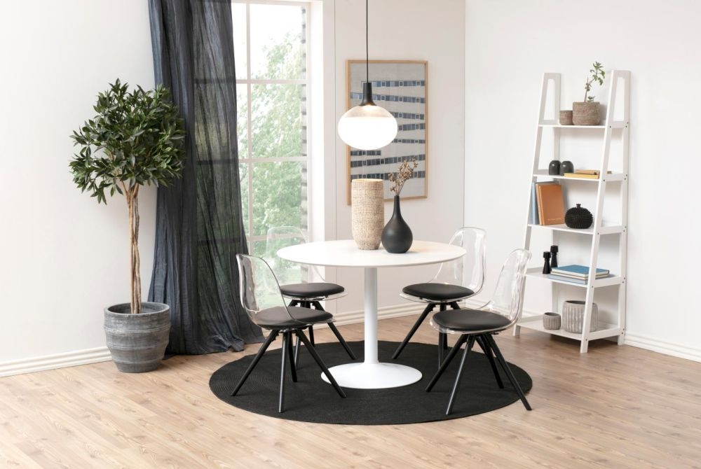 Product photograph of Irene White 4 Seater Round Dining Table from Choice Furniture Superstore.