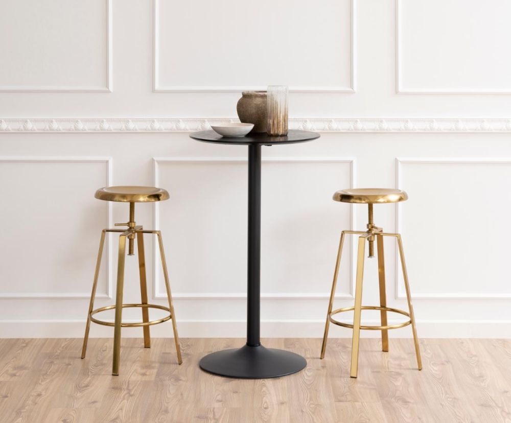 Product photograph of Irene Matt Black Round Tall Bar Table from Choice Furniture Superstore.