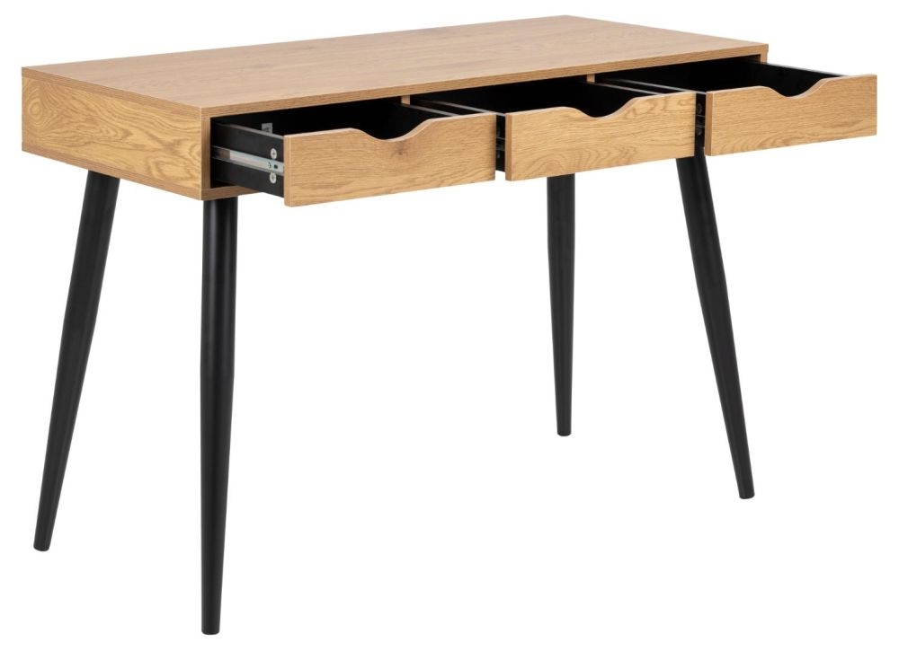 Product photograph of Nitro Oak And Black 3 Drawer Office Desk from Choice Furniture Superstore.