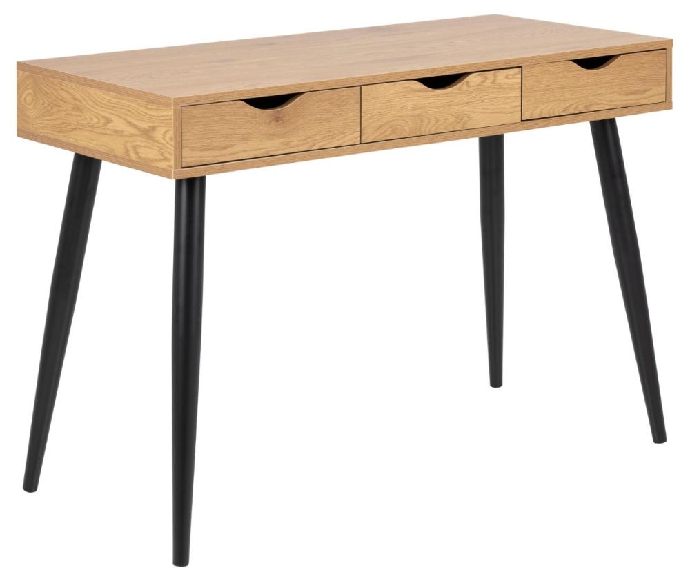 Product photograph of Nitro Oak And Black 3 Drawer Office Desk from Choice Furniture Superstore.