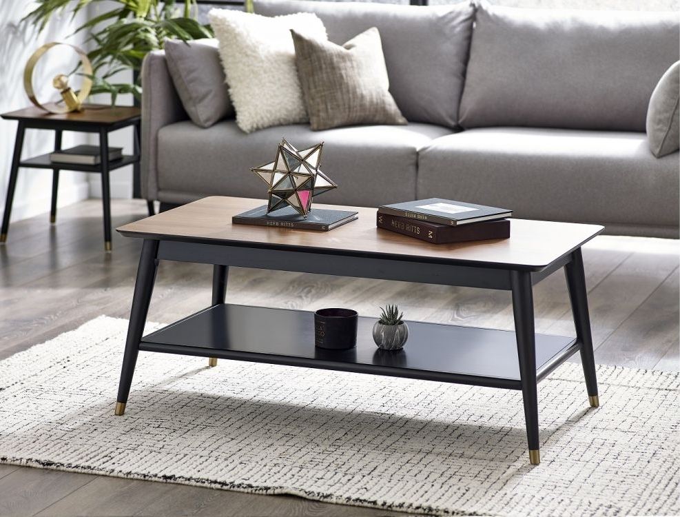 Product photograph of Findlay Walnut 110cm Coffee Table With Shelf from Choice Furniture Superstore.