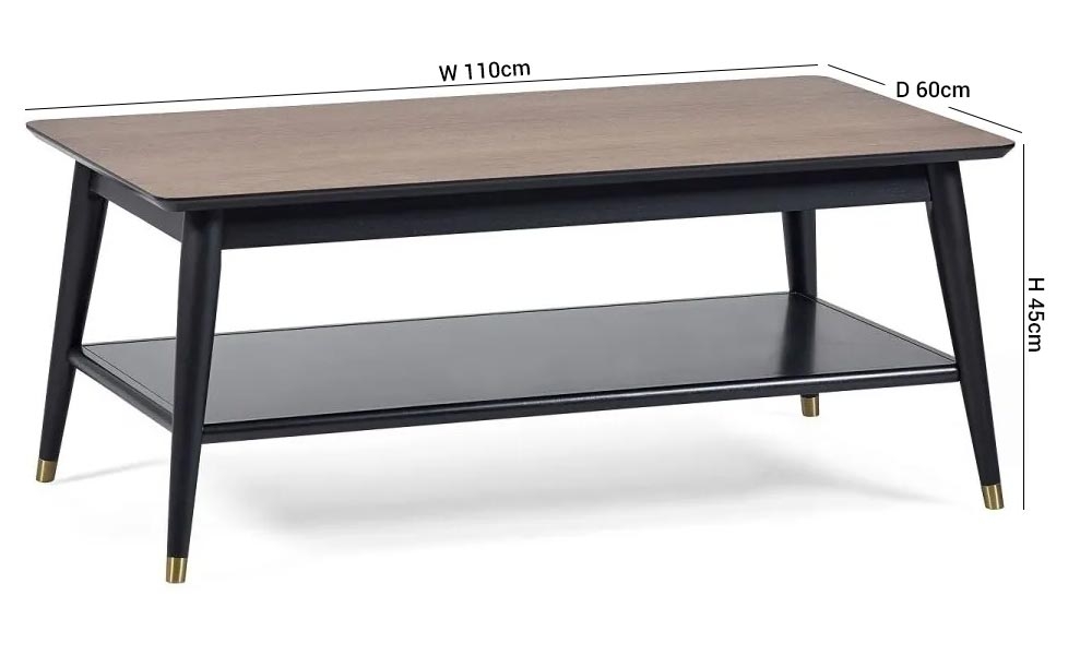 Product photograph of Findlay Walnut 110cm Coffee Table With Shelf from Choice Furniture Superstore.