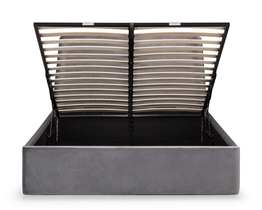 Product photograph of Frida Grey Fabric Storage Ottoman Bed - Sizes Available from Choice Furniture Superstore.